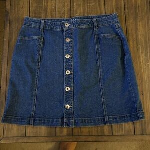 Style & Co. Blue Denim Mini Skirt with Buttons